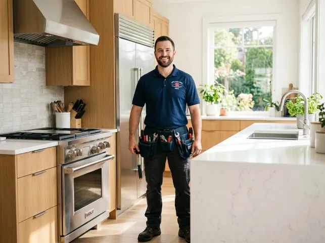 Appliance Repair Hero technician in a Birdsboro, PA kitchen after an appliance repair